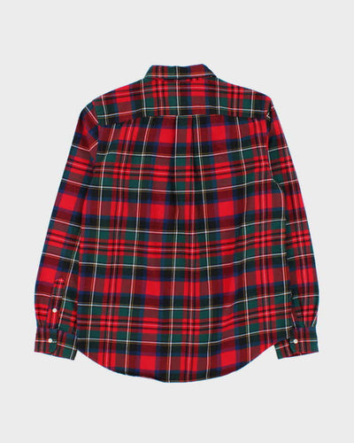 Youth Ralph Lauren Red and Green Plaid Work Shirt - L