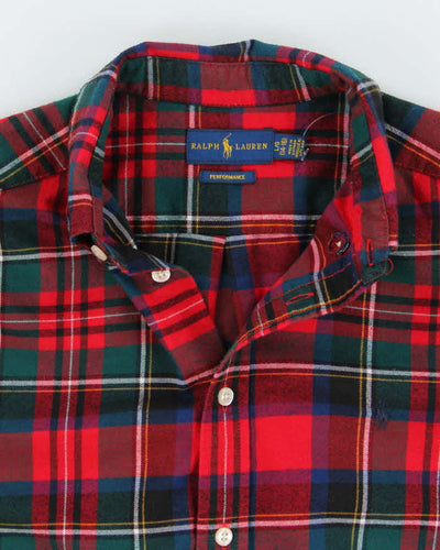 Youth Ralph Lauren Red and Green Plaid Work Shirt - L