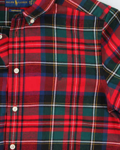 Youth Ralph Lauren Red and Green Plaid Work Shirt - L