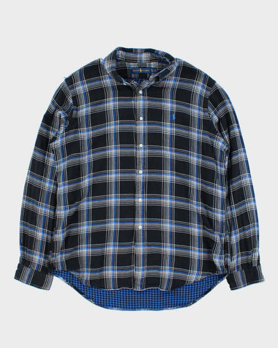 Ralph Lauren Blue Plaid 100% Cotton Work Shirt - XL