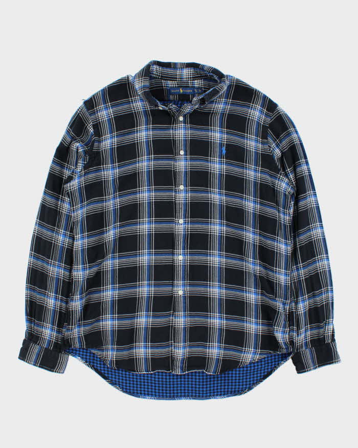 Ralph Lauren Blue Plaid 100% Cotton Work Shirt - XL