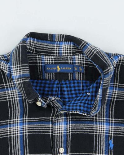 Ralph Lauren Blue Plaid 100% Cotton Work Shirt - XL