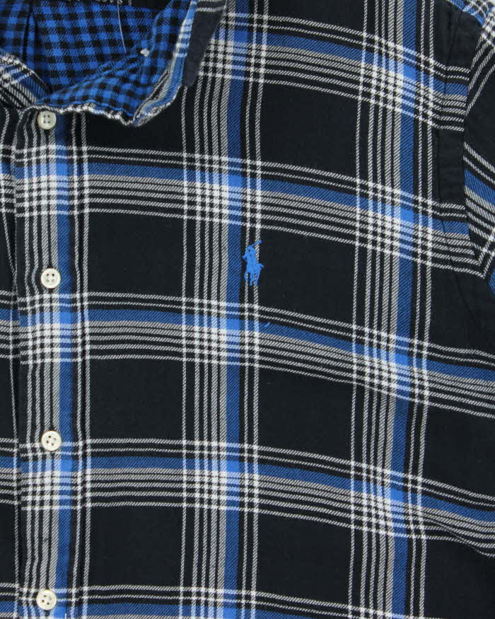 Ralph Lauren Blue Plaid 100% Cotton Work Shirt - XL