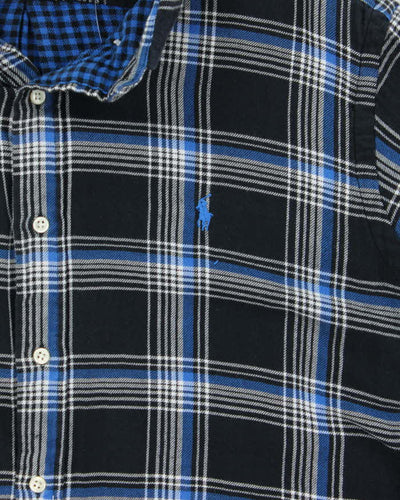 Ralph Lauren Blue Plaid 100% Cotton Work Shirt - XL