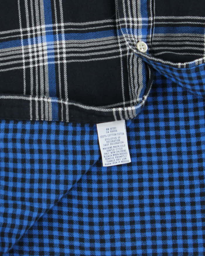 Ralph Lauren Blue Plaid 100% Cotton Work Shirt - XL