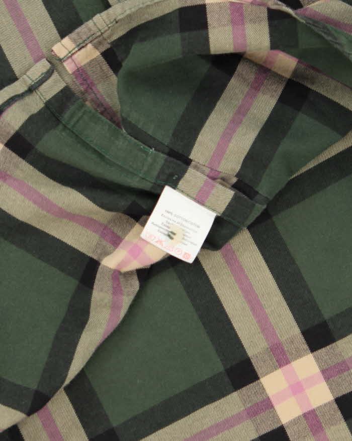 Ralph Lauren Green and Pink Plaid 100% Work Shirt - L