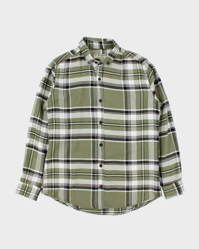 Burberry Green Plaid 100% Work Shirt - M
