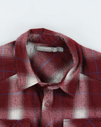Icebreaker Burgundy Plaid Work Shirt - L