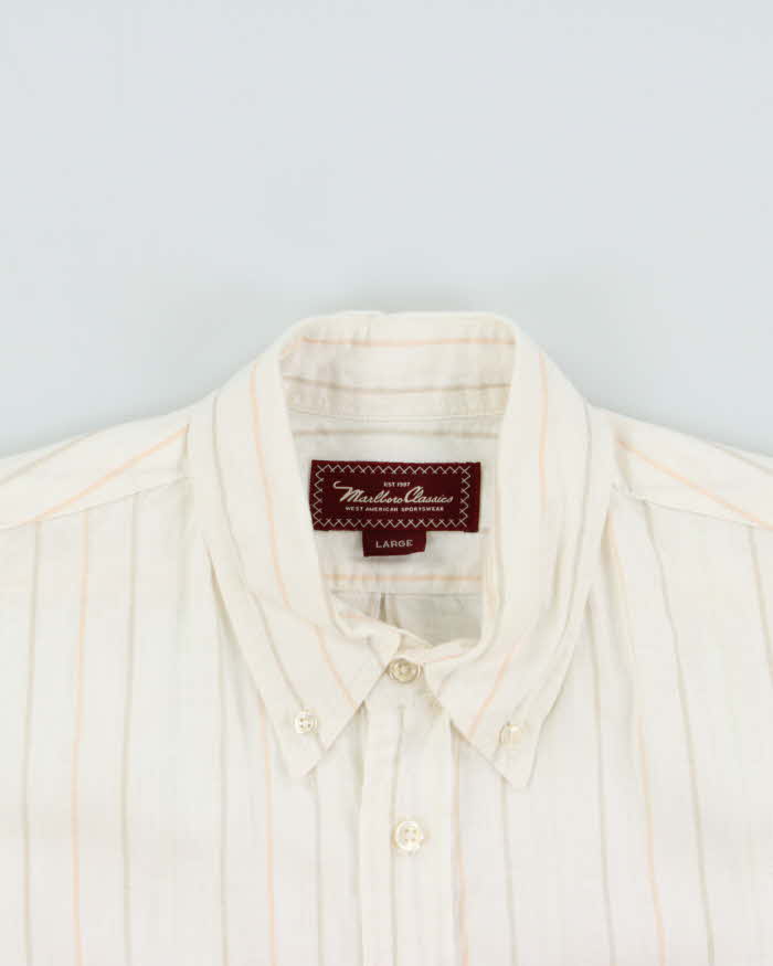 Vintage Marlboro Classic Linen Long Sleeve Shirt - L