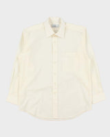 Vintage 90s Givenchy Paris Cream Long Sleeve Button Down Shirt - L