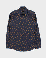 Vintage 00s Dolce &amp; Gabbana Gold Polka Dot Long Sleeve Button Down Dress Shirt - M
