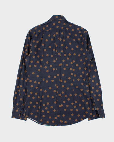 Vintage 00s Dolce & Gabbana Gold Polka Dot Long Sleeve Button Down Dress Shirt - M