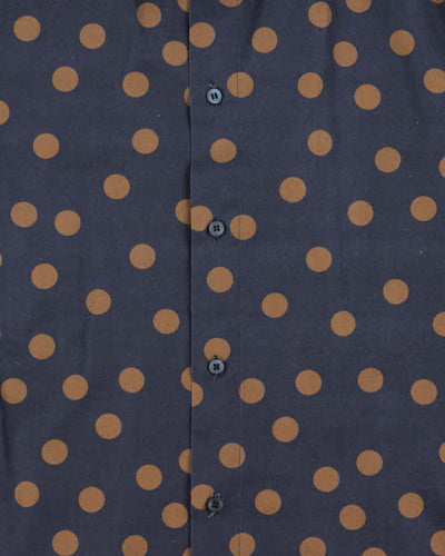 Vintage 00s Dolce & Gabbana Gold Polka Dot Long Sleeve Button Down Dress Shirt - M