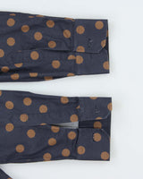 Vintage 00s Dolce &amp; Gabbana Gold Polka Dot Long Sleeve Button Down Dress Shirt - M