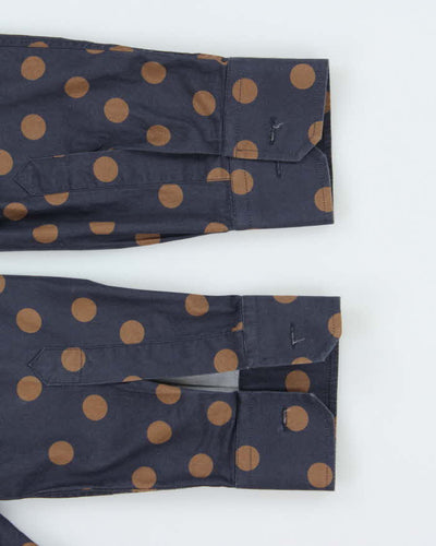 Vintage 00s Dolce & Gabbana Gold Polka Dot Long Sleeve Button Down Dress Shirt - M