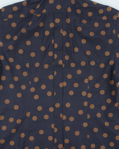 Vintage 00s Dolce & Gabbana Gold Polka Dot Long Sleeve Button Down Dress Shirt - M