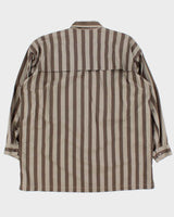 Vintage 1980s Issey Miyake Homme Hamilton Striped Long Sleeve Button Down Shirt - M