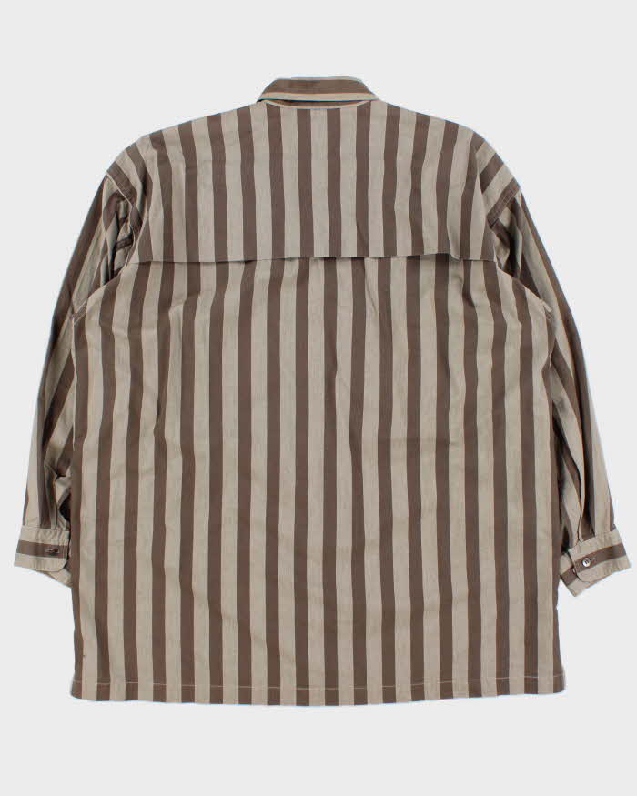 Vintage 1980s Issey Miyake Homme Hamilton Striped Long Sleeve Button Down Shirt - M
