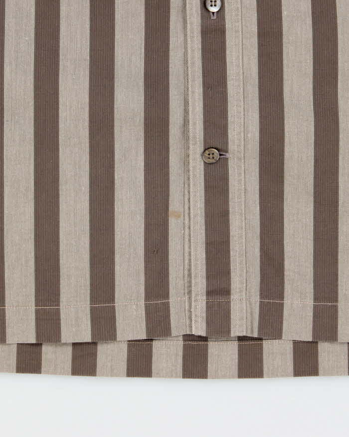 Vintage 1980s Issey Miyake Homme Hamilton Striped Long Sleeve Button Down Shirt - M