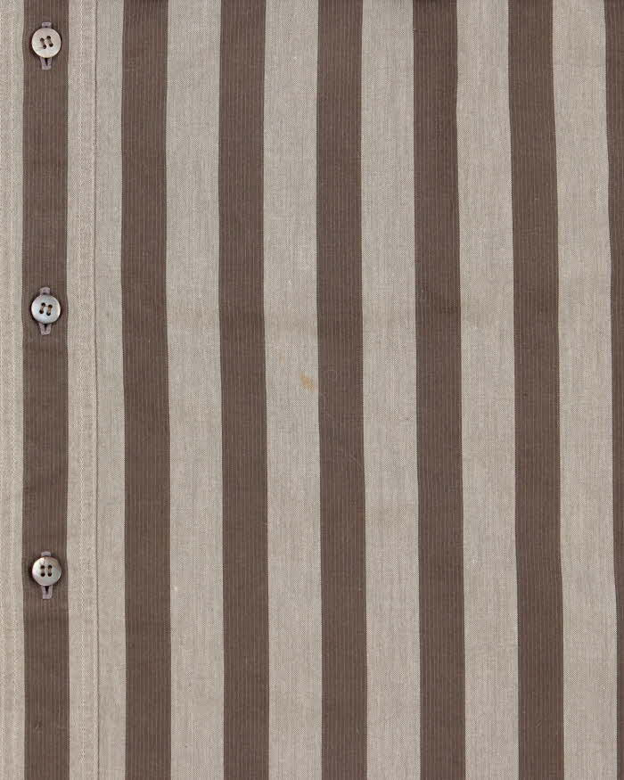 Vintage 1980s Issey Miyake Homme Hamilton Striped Long Sleeve Button Down Shirt - M