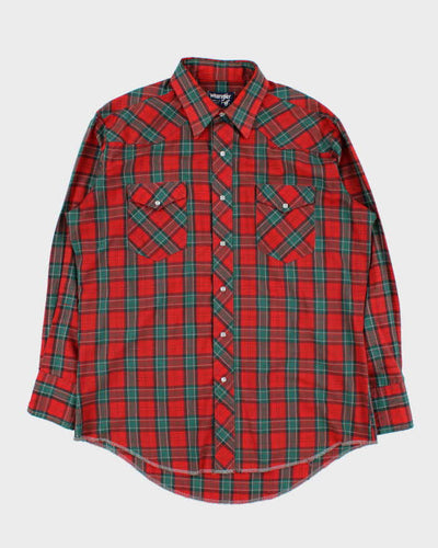 Vintage 90s Wrangler Cowboy Cut Long-Sleeve Western Shirt - L