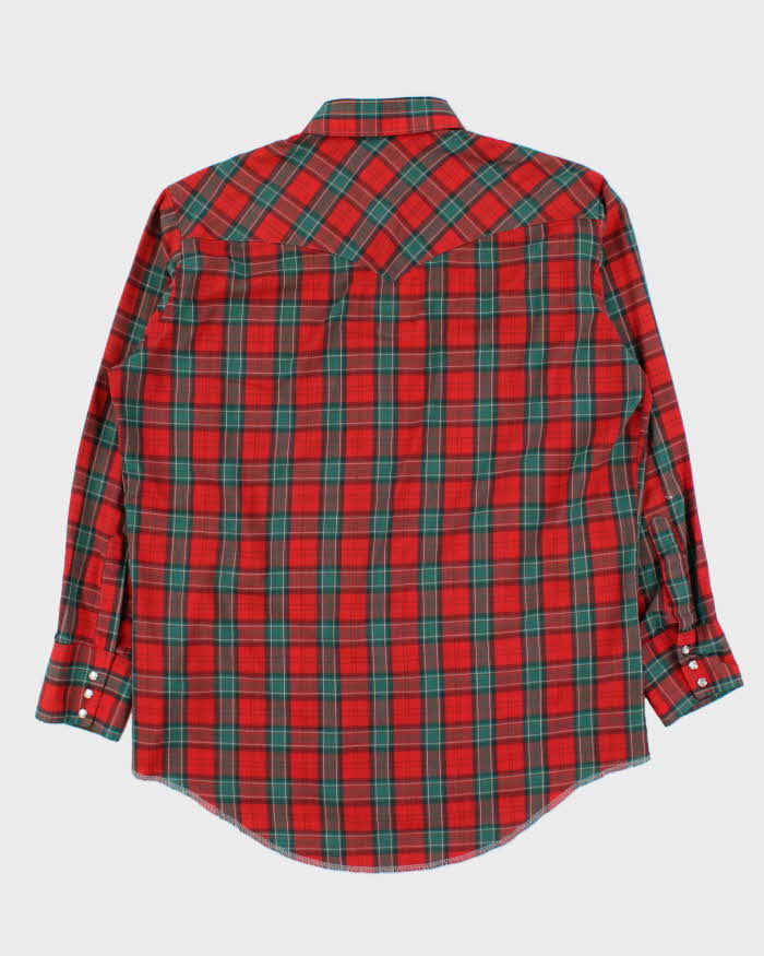 Vintage 90s Wrangler Cowboy Cut Long-Sleeve Western Shirt - L