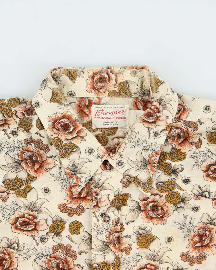 Vintage 90s Wrangler Floral Long-Sleeve Western Shirt - XL