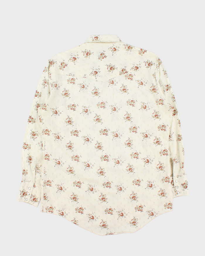 Vintage 1980s Bar-M Rancher Floral Long-Sleeve Western Shirt - M
