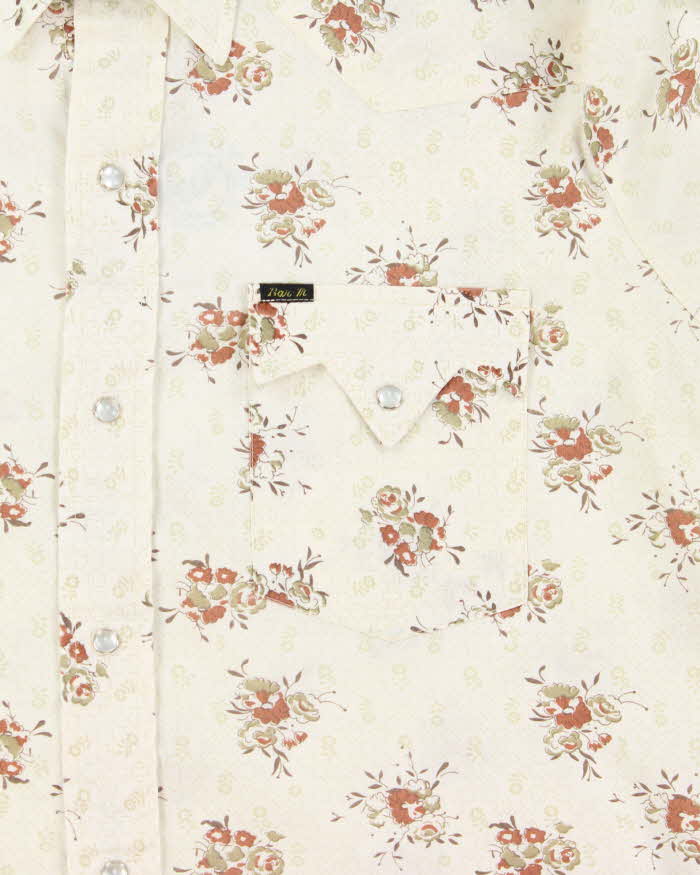 Vintage 1980s Bar-M Rancher Floral Long-Sleeve Western Shirt - M