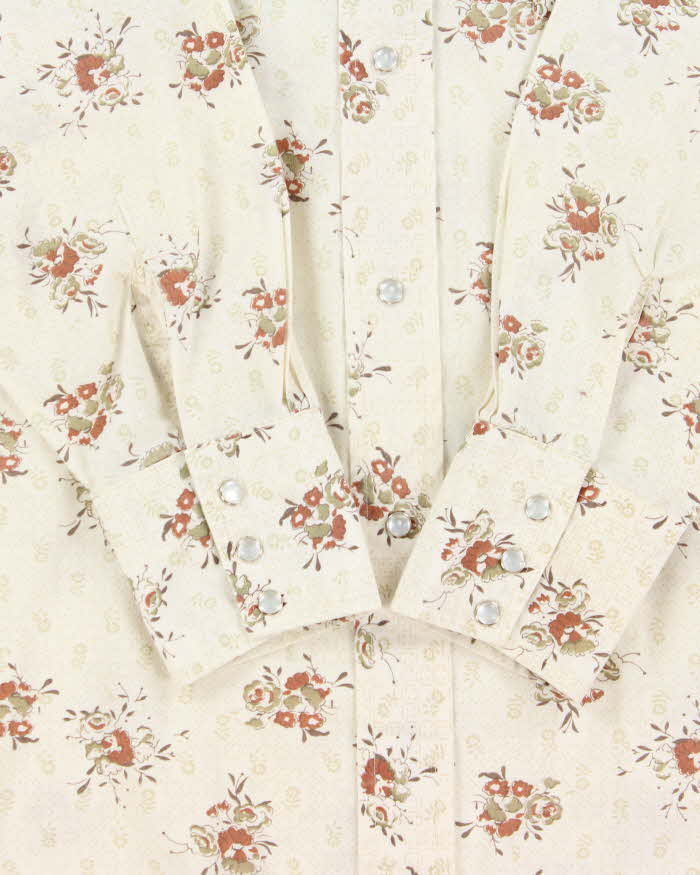 Vintage 1980s Bar-M Rancher Floral Long-Sleeve Western Shirt - M