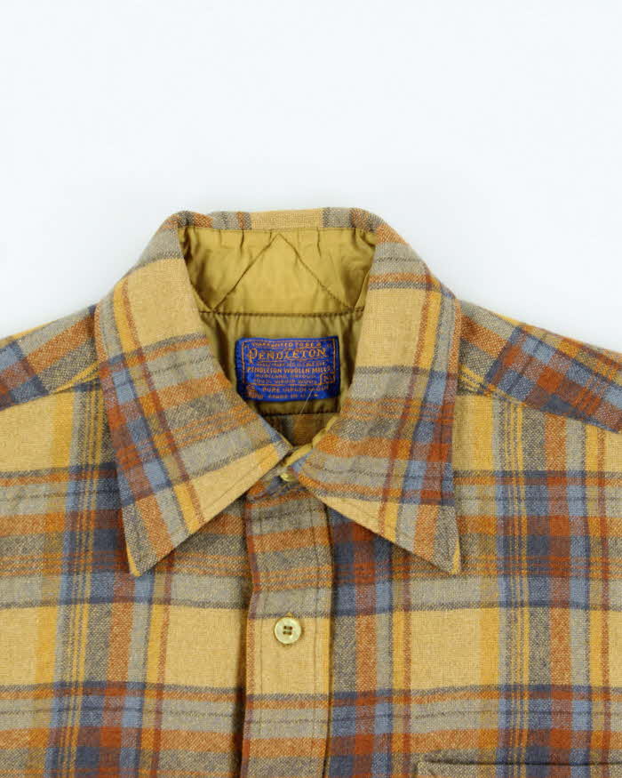 Vintage 1960s Pendleton Wool Flannel Short-Sleeve Shirt - M