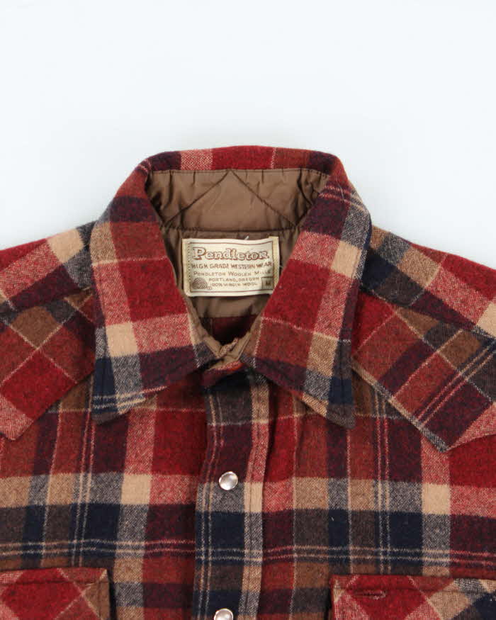 Vintage 1970s Pendleton Wool Flannel Long-Sleeve Shirt - M