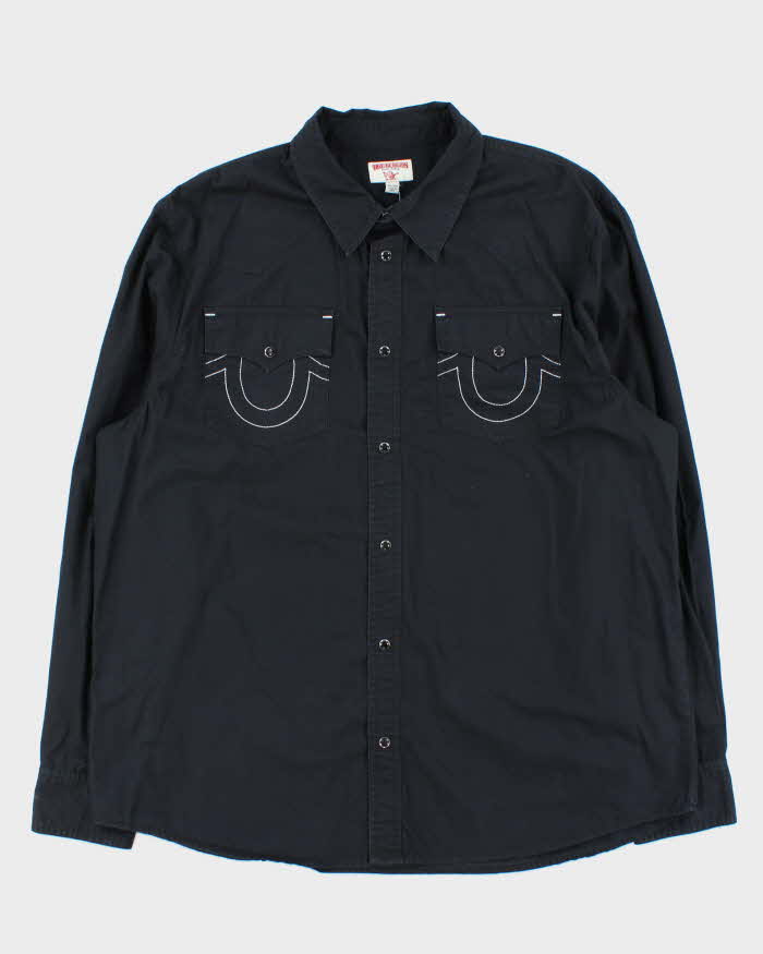 Vintage True Religion Black Long Sleeve Western Shirt - XXL