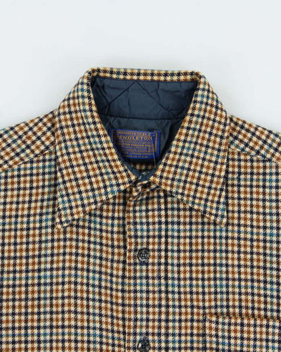 Vintage 1960s Pendleton Check Wool Long Sleeve Flannel Shirt - M