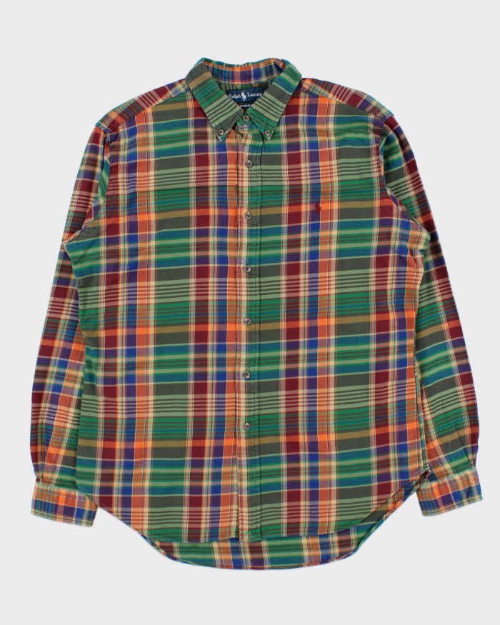 Vintage 1990s Polo Ralph Lauren Check Classic Fit Long Sleeve Shirt - L