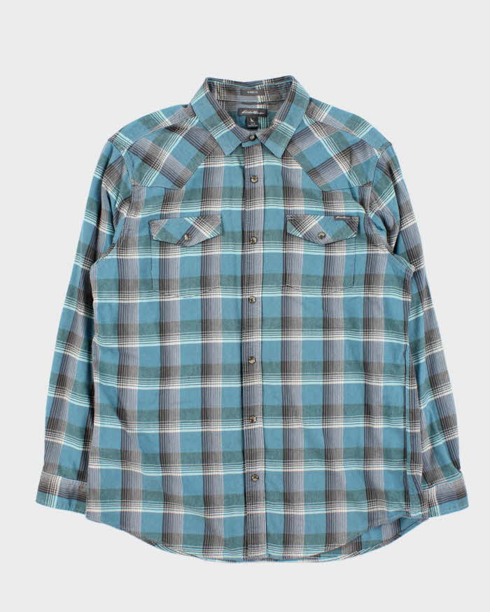 Vintage Eddie Bauer Long Sleeve Western Style Flannel Shirt - L