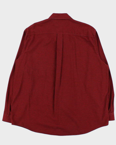 Vintage 00s L.L.Bean Red Houndstooth Flannel Shirt - XL