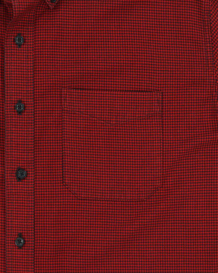 Vintage 00s L.L.Bean Red Houndstooth Flannel Shirt - XL