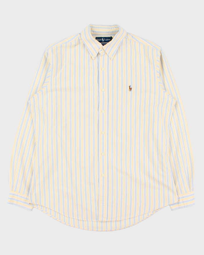 Vintage 1990s Polo Ralph Lauren Striped Custom Fit Shirt - L