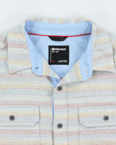 Vintage Marmot Grey Striped Flannel Shirt - M