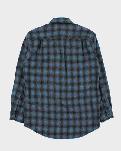 Vintage Pendleton Lodge Blue Wool Flannel Shirt - S