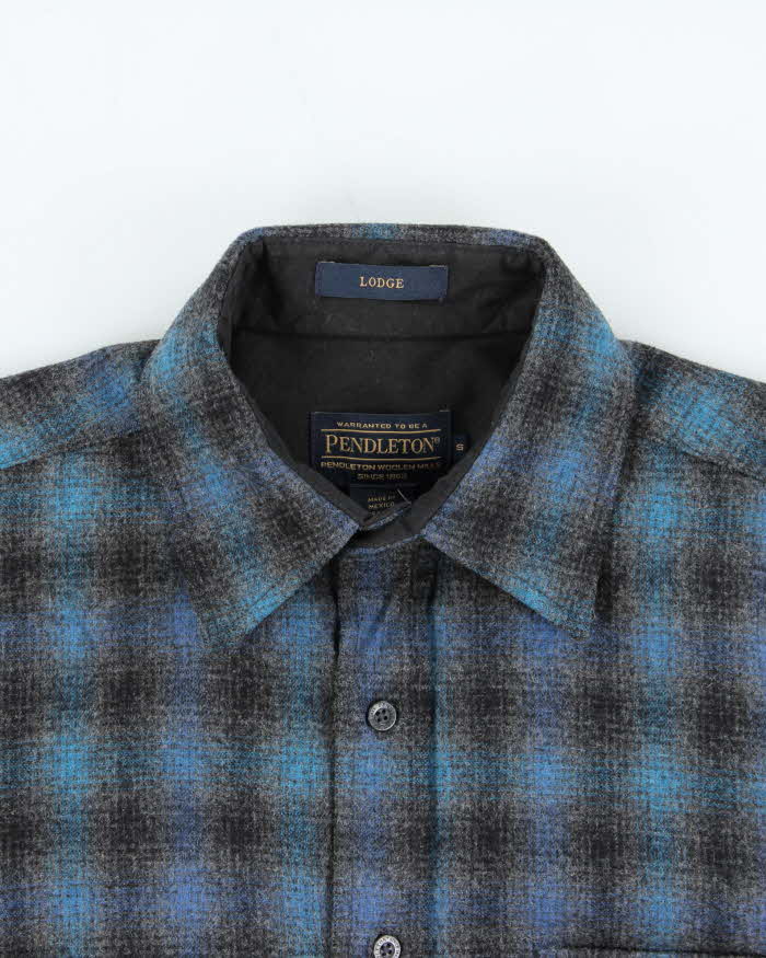 Vintage Pendleton Lodge Blue Wool Flannel Shirt - S