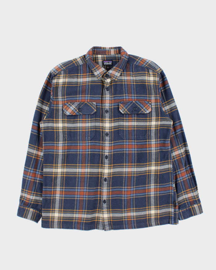 Vintage Patagonia Blue Plaid Flannel Shirt - L