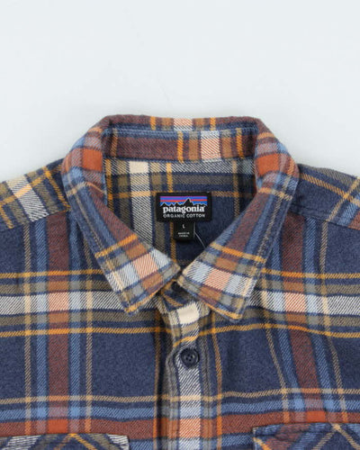 Vintage Patagonia Blue Plaid Flannel Shirt - L