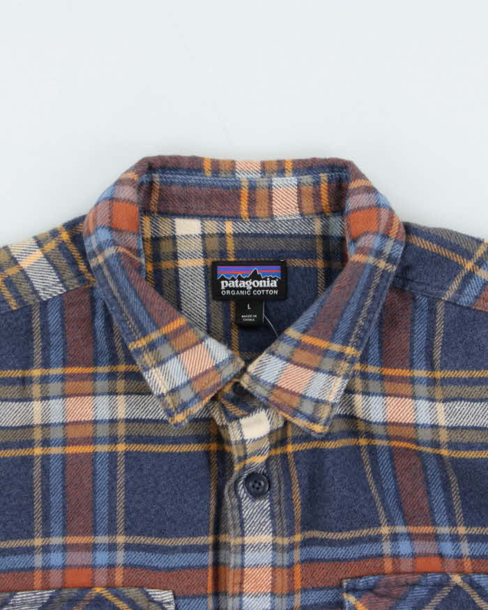 Vintage Patagonia Blue Plaid Flannel Shirt - L