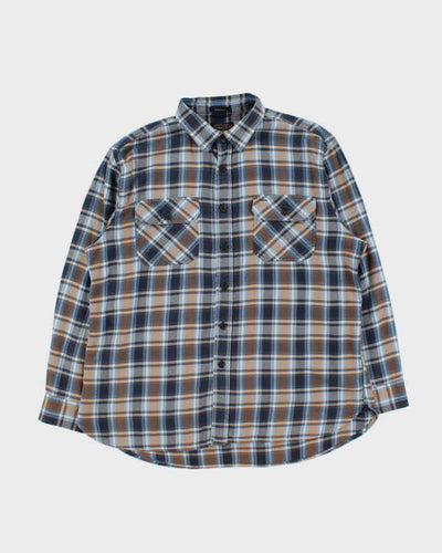 Vintage Pendleton Burnside Blue Cotton Flannel Shirt - XL