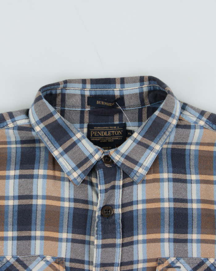 Vintage Pendleton Burnside Blue Cotton Flannel Shirt - XL