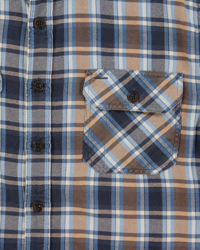 Vintage Pendleton Burnside Blue Cotton Flannel Shirt - XL