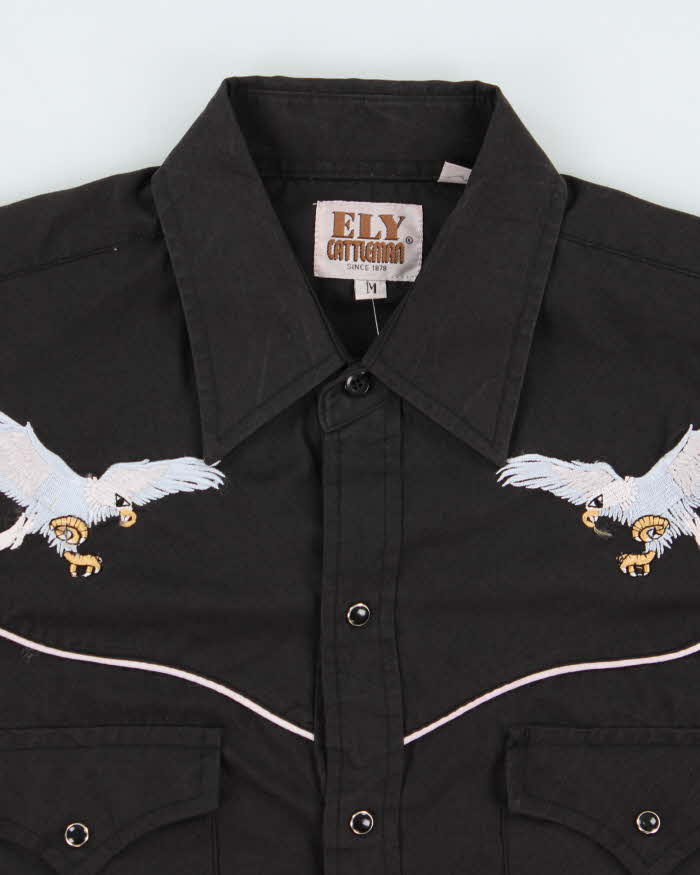 Vintage 1990s Ely Cattleman Eagle Snap Button Western Long Sleeve Shirt - M