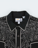 Vintage 00s Black Embroidered Snap Button Western Long Sleeve Shirt - L
